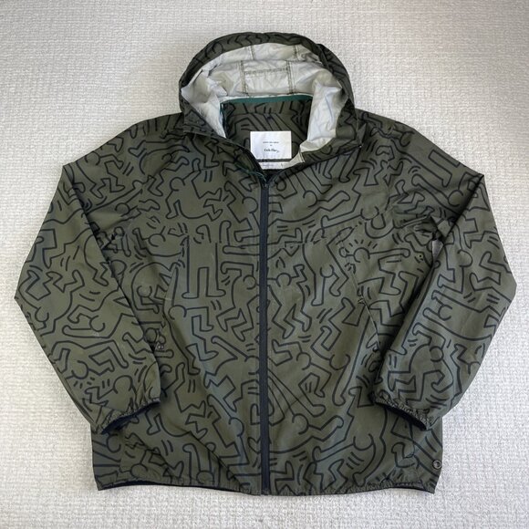 Keith Haring x Herschel Supply Company AOP Size L Jacket Windbreaker Green (Read - Picture 1 of 16